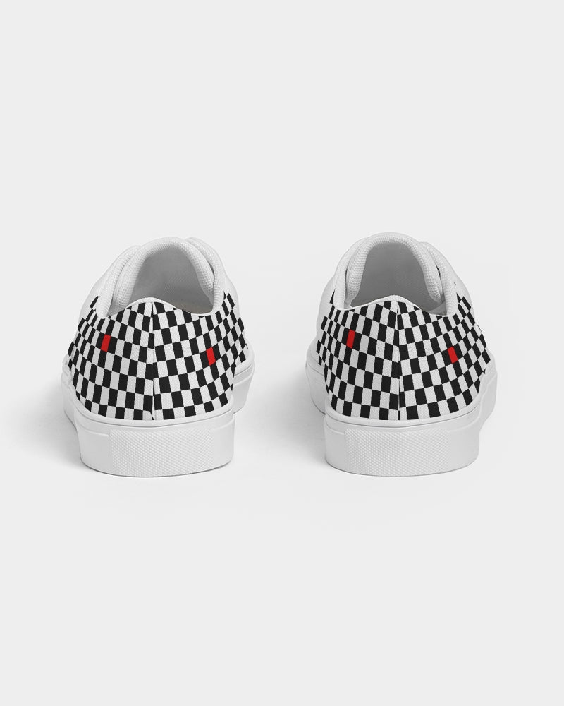 Speed Monkey Women's Black & White Checker Lace Up Canvas Shoe