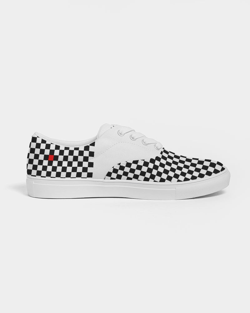 Speed Monkey Men's Black & White Checker Lace Up Canvas Shoe