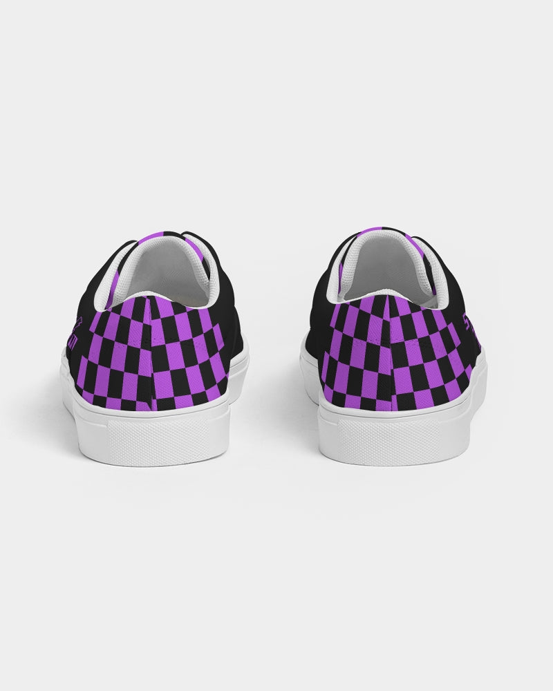 Speed Monkey Women's Lavender Checker Lace Up Canvas Shoe