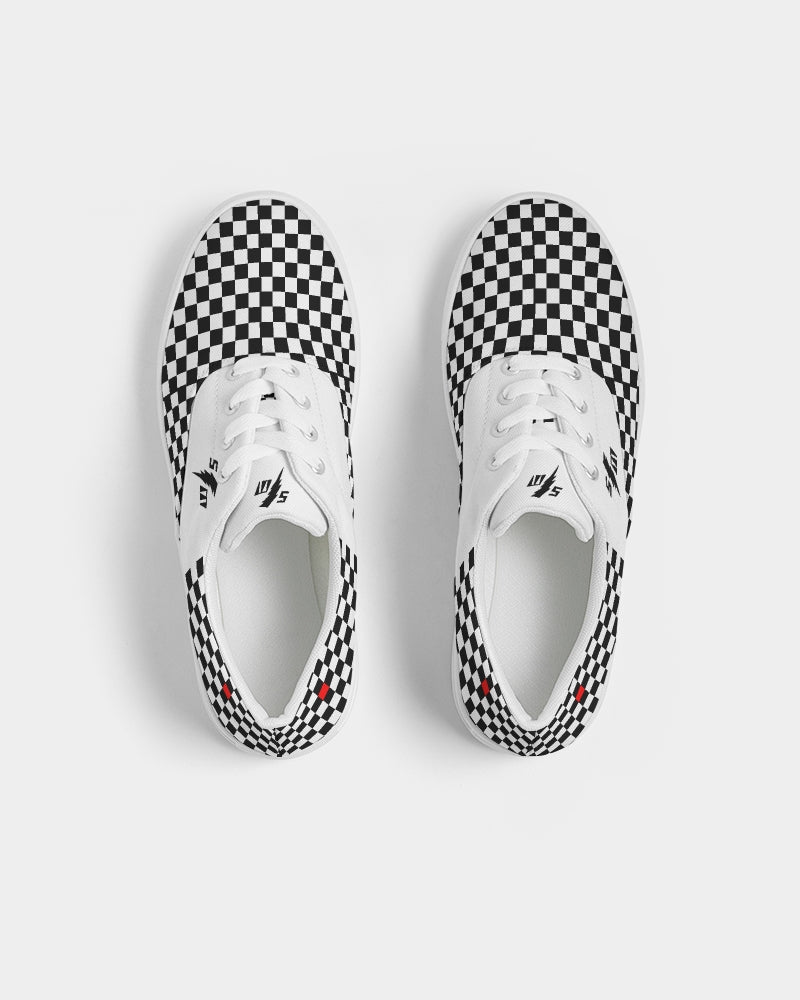 Speed Monkey Men's Black & White Checker Lace Up Canvas Shoe