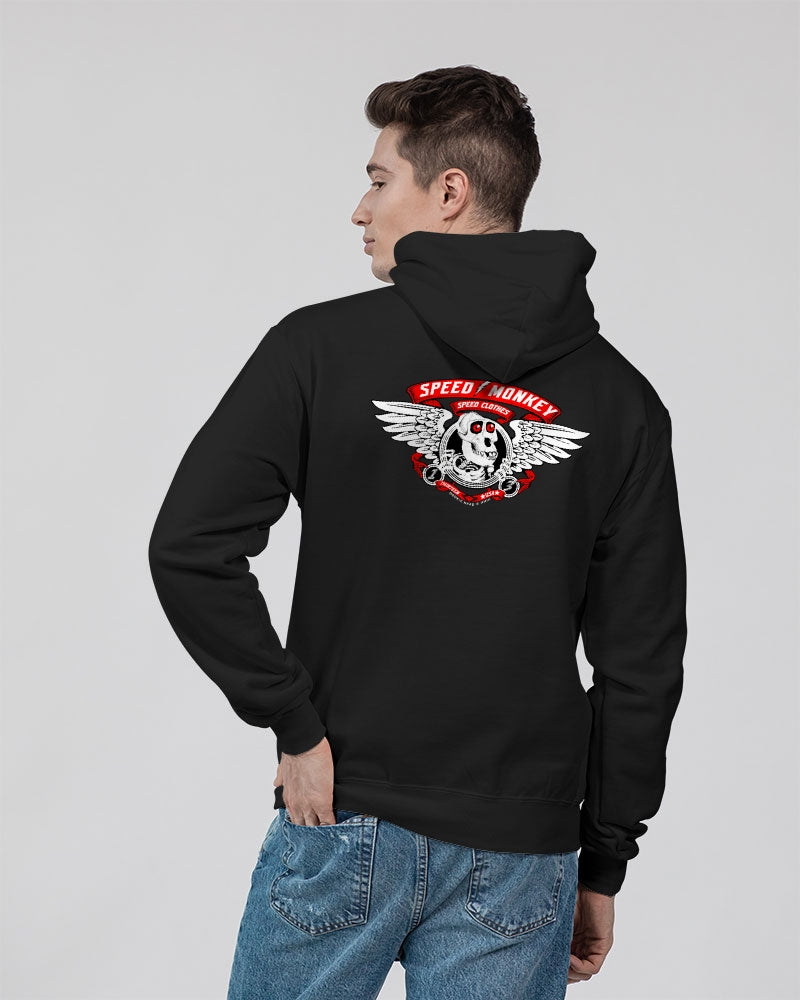 Speed Monkey Bones Brigade White Unisex Hoodie | Champion