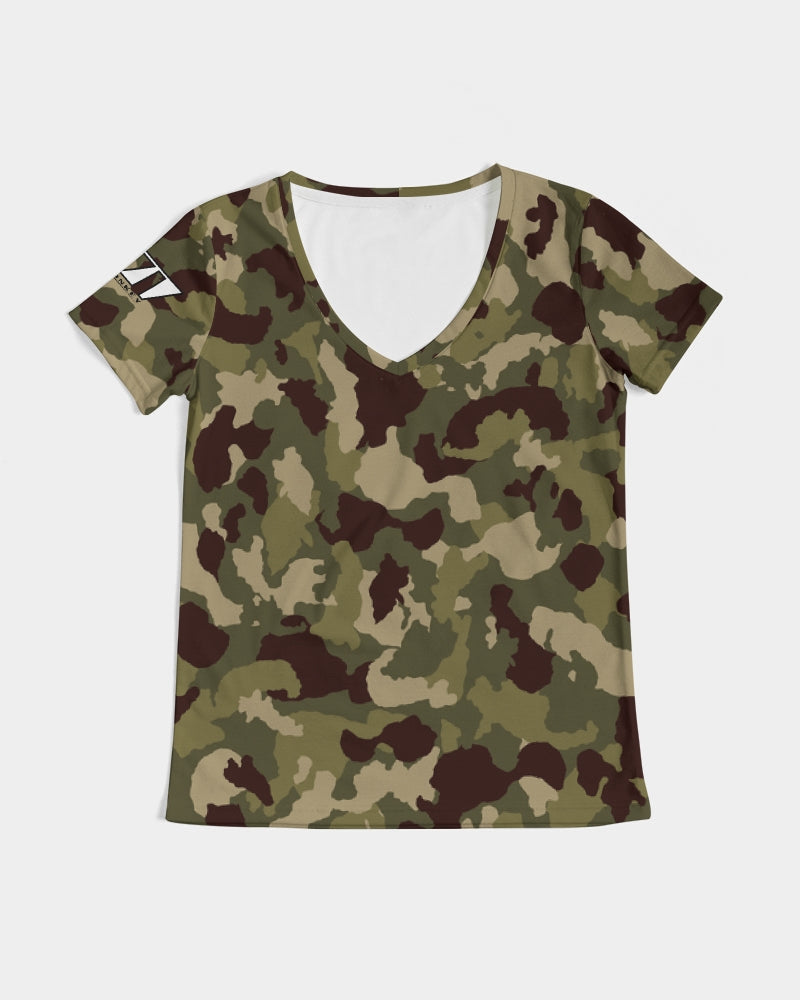 Speed Monkey Women's Camo V-Neck Tee