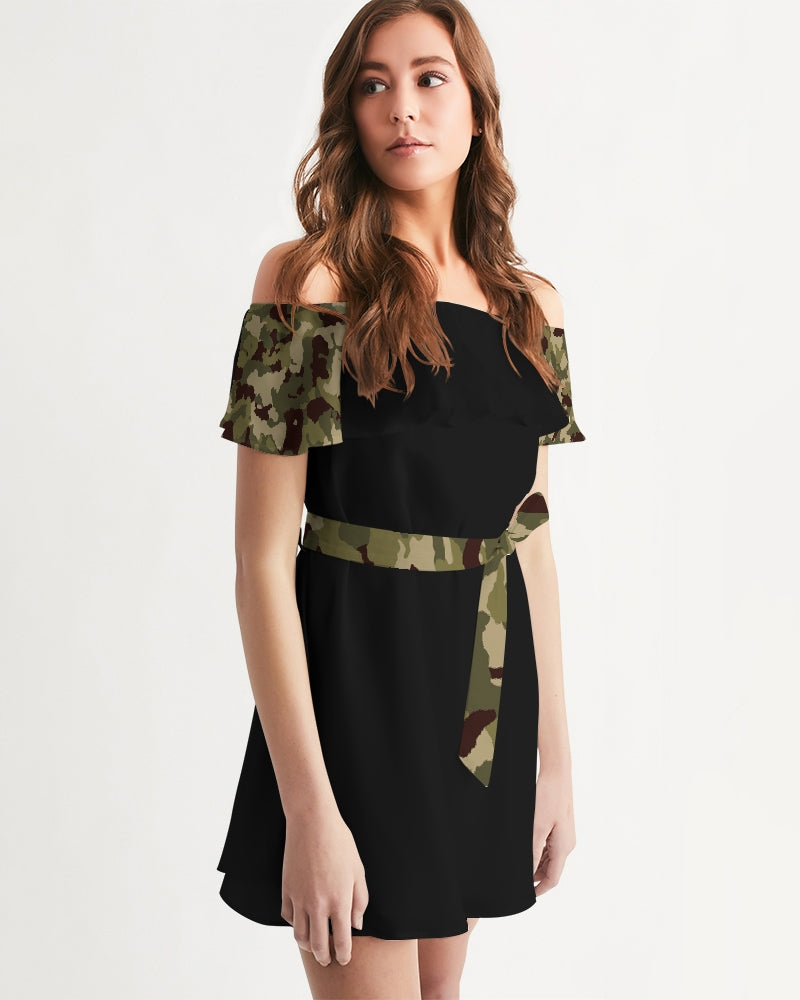 Speed Monkey Women's Camo Off-Shoulder Dress