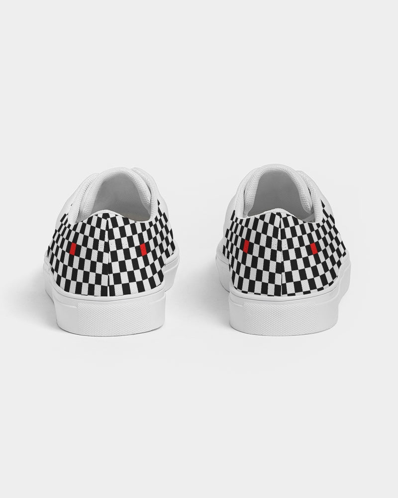 Speed Monkey Men's Black & White Checker Lace Up Canvas Shoe