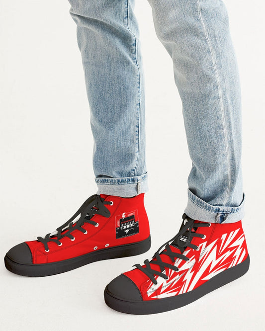 Red Lightning Speed Wear Men's Hightop Canvas Shoe - Black