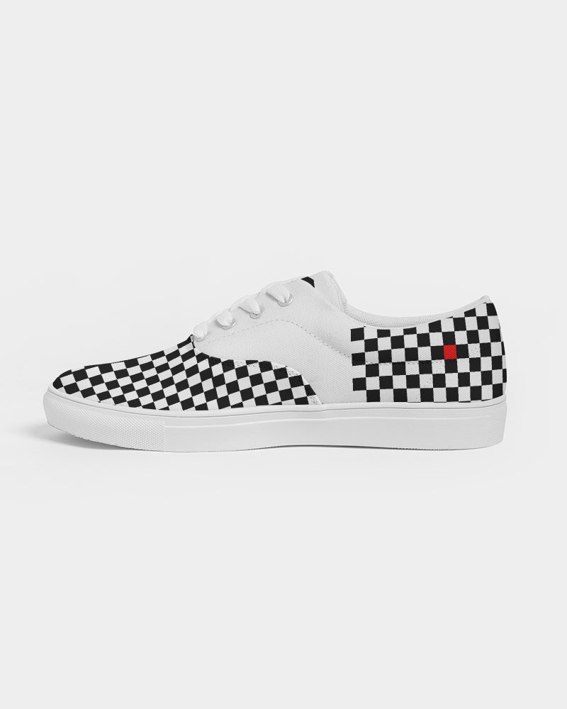 Speed Monkey Men's Black & White Checker Lace Up Canvas Shoe