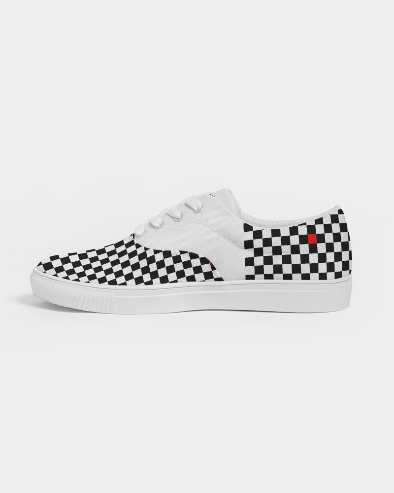 Speed Monkey Women's Black & White Checker Lace Up Canvas Shoe