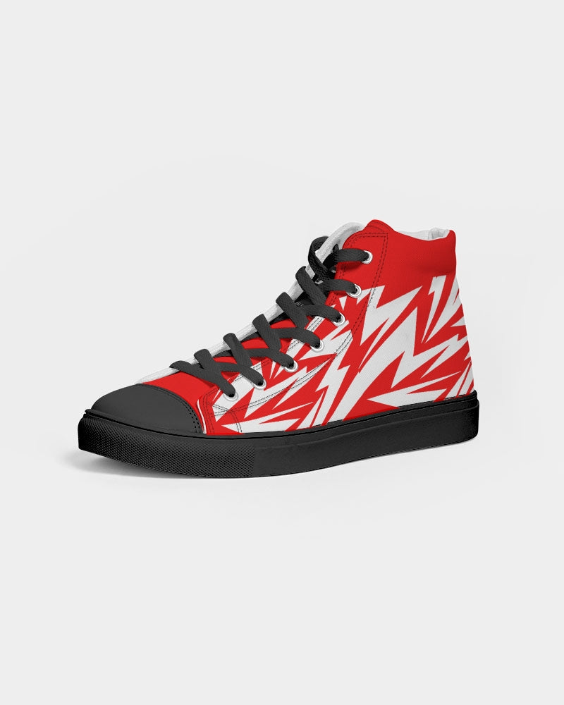 Red Lightning Speed Wear Men's Hightop Canvas Shoe - Black