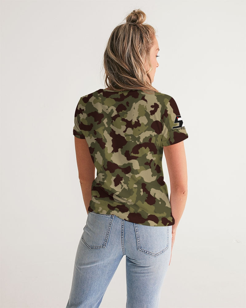 Speed Monkey Women's Camo V-Neck Tee