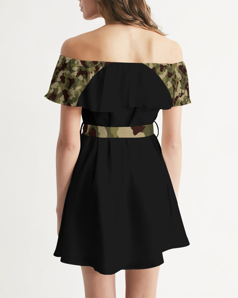 Speed Monkey Women's Camo Off-Shoulder Dress